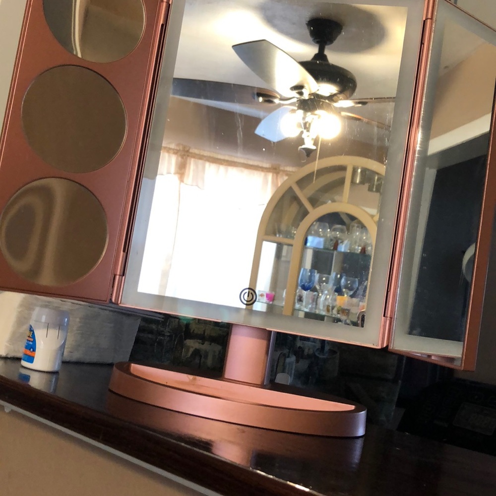 Pink Led glow vanity mirror